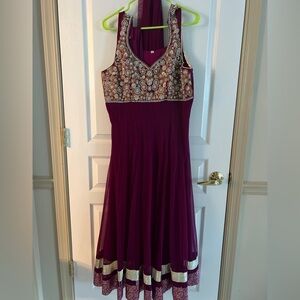 Purple Anarkali Suit